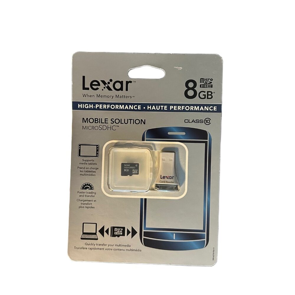 Lexar High Speed MicroSDHC 8 GB Class 10 Flash Memory Card with Reader